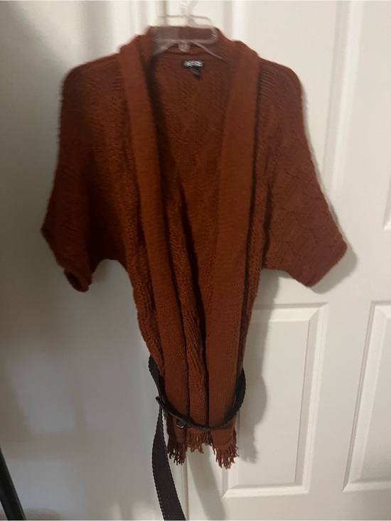 Apt. 9 Sweaters - Apt. 9 Open-Front Rust Knit Poncho Shrug